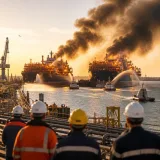 Incendie à bord de deux navires gaziers à Damiette : risques pour l'approvisionnement régional