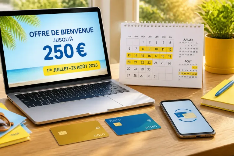 Fortuneo propose jusqu'à 250 € pour toute première ouverture de compte entre le 1er juillet et le 23 août 2026