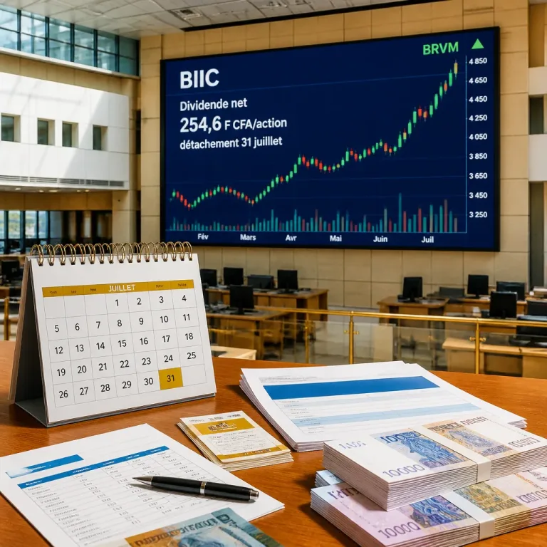 BIIC Bénin: le titre accélère avant le détachement du dividende sur la BRVM