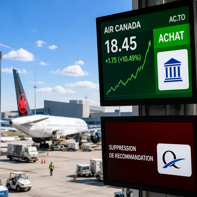 Air Canada soutenu par la Financière Banque Nationale, Québecor perd une recommandation
