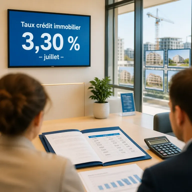Crédits immobiliers : les taux repartent à la hausse, moyenne à 3,30 % en juillet