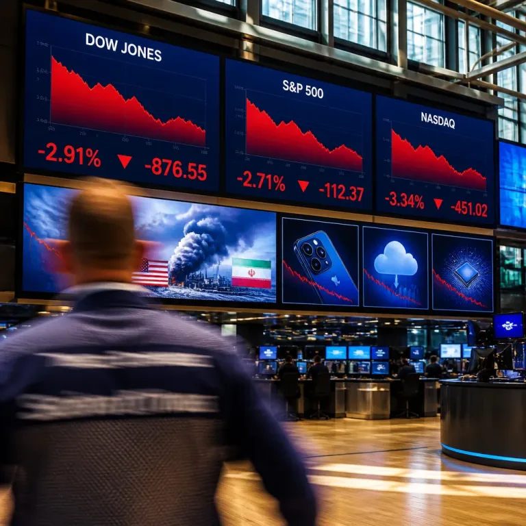 Wall Street marque le pas après des records, sous l'effet du conflit US‑Iran et des résultats tech
