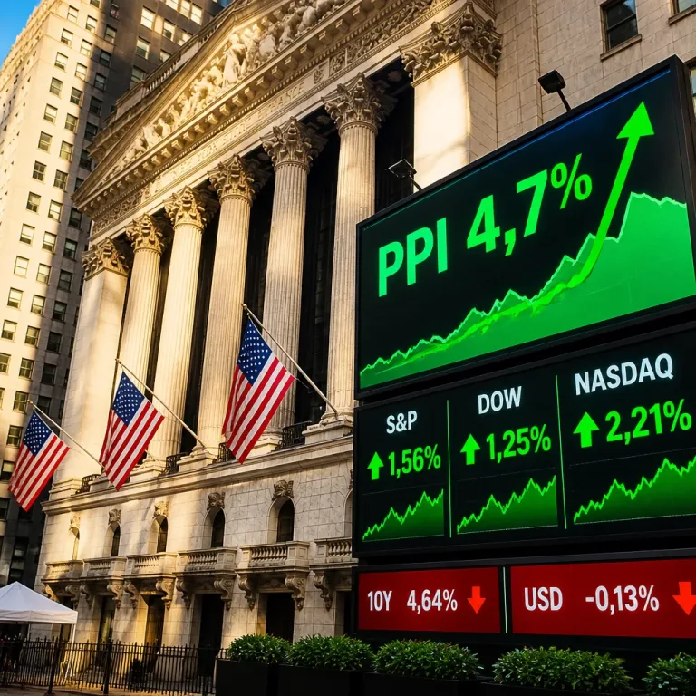 Wall Street grimpe après un PPI plus faible que prévu, la Fed désormais perçue en statu quo probable