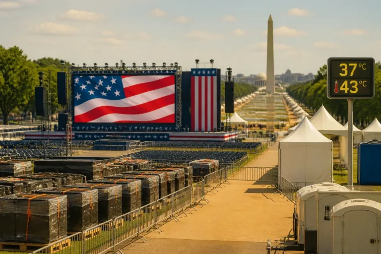Les États-Unis célèbrent leurs 250 ans sous la coupe d'une mise en scène présidentielle et une chaleur extrême