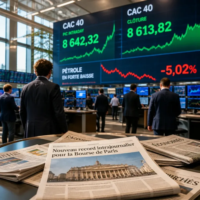 Le CAC40 atteint un sommet inédit en séance, stimulé par le net recul du pétrole