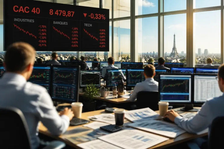 Le CAC 40 recule sous les 8 500 points, arbitrages entre tech, banques et industriels