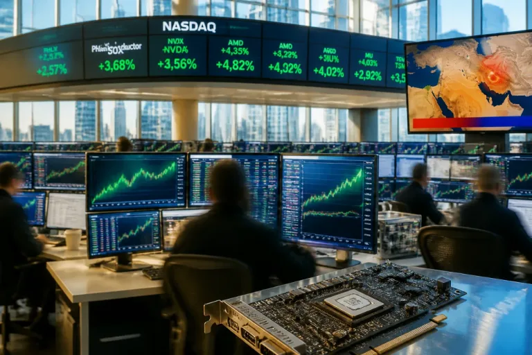 Wall Street : les semi‑conducteurs dopent les indices malgré la montée des tensions avec l'Iran