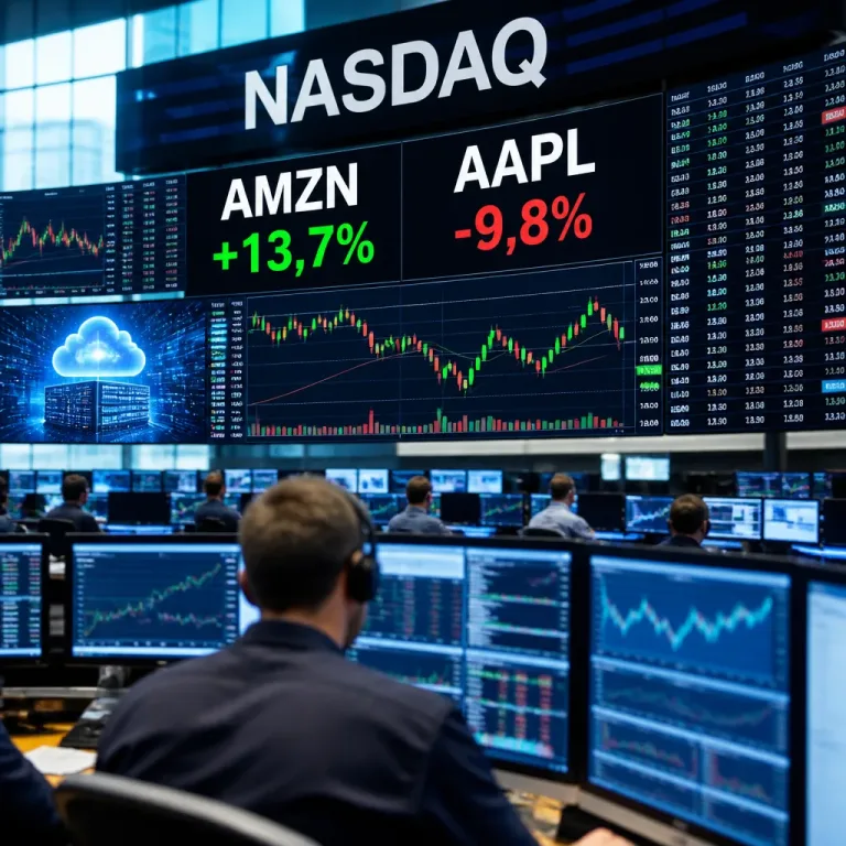 Le Nasdaq progresse, Amazon rassure sur le cloud tandis qu'Apple recule fortement