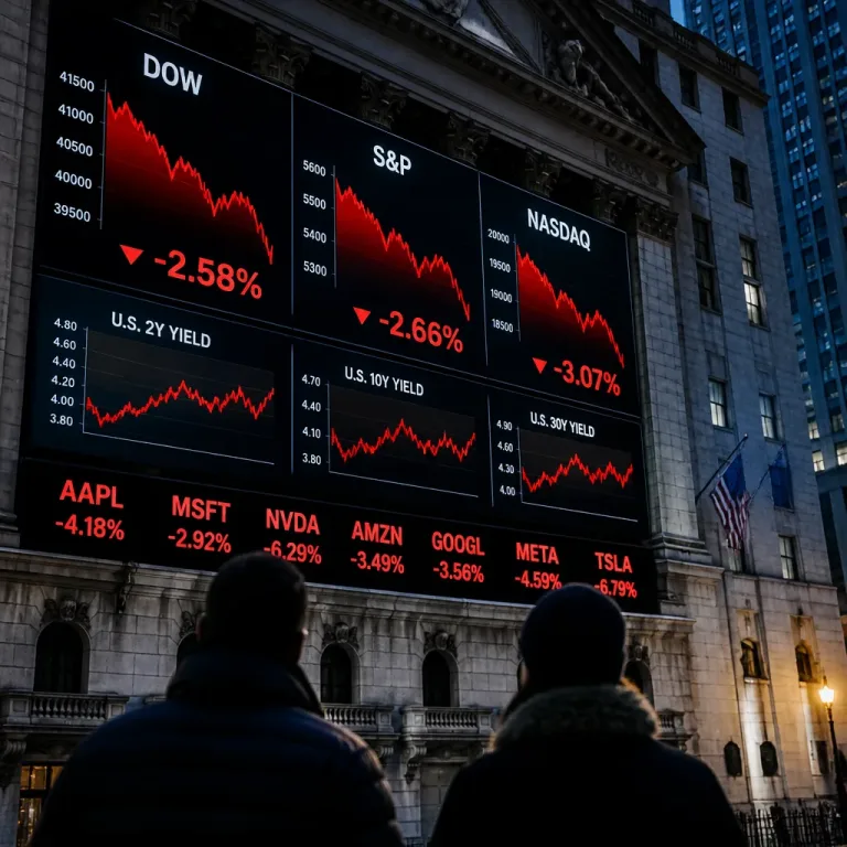 Wall Street recule : technos sous pression, ventes de détail attendues et remontée des taux pèsent