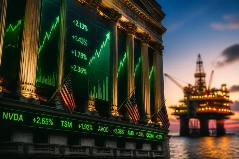 Wall Street soutenue par les semi‑conducteurs alors que les tensions Iran‑États‑Unis pèsent