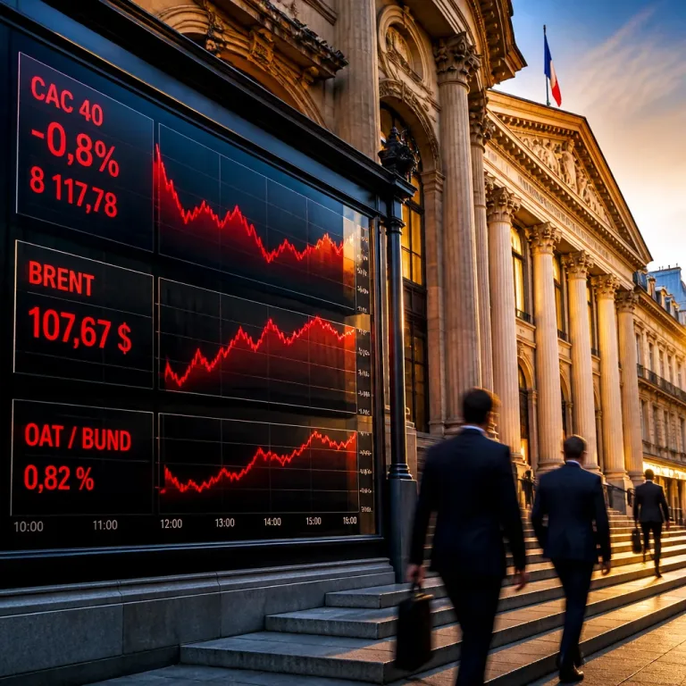Le CAC 40 recule de 0,8% sous l'effet du pétrole et des avertissements sur l'IA