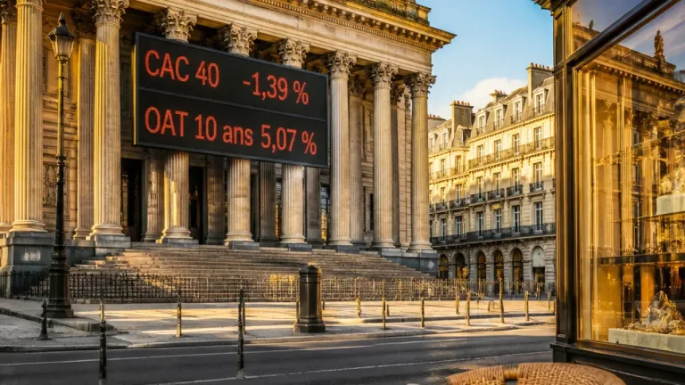 La Bourse de Paris recule, le rendement de la dette française franchit 5 % et inquiète