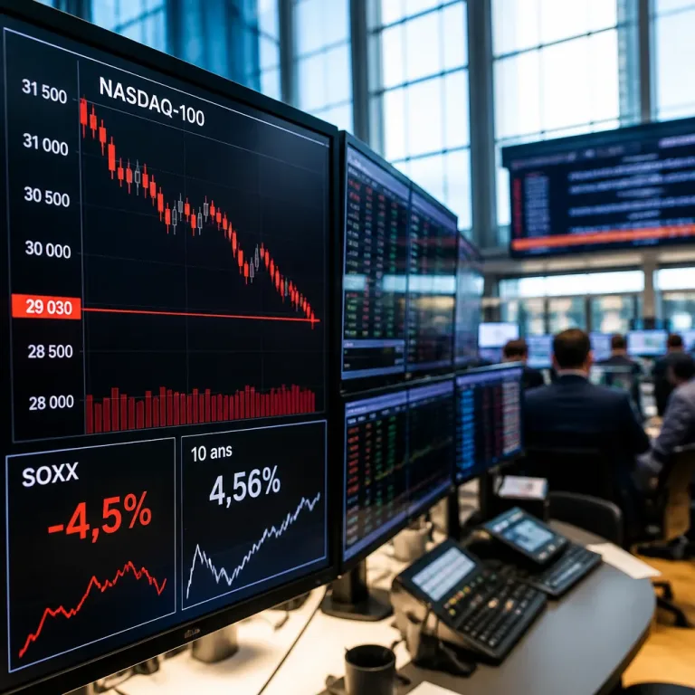 Le Nasdaq recule, le SOXX plonge mais préserve un support clef à 29.030