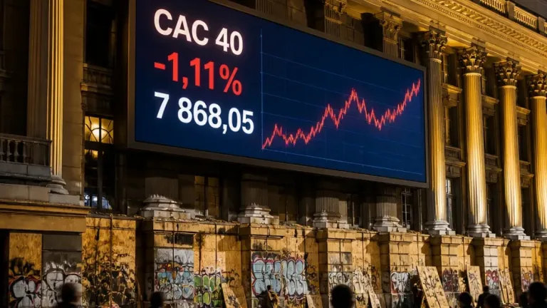 La Bourse de Paris recule après les épisodes de violences et la flambée des taux souverains