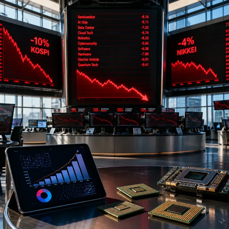 Wall Street sous tension : les semi‑conducteurs fragilisent les indices après des turbulences en Asie