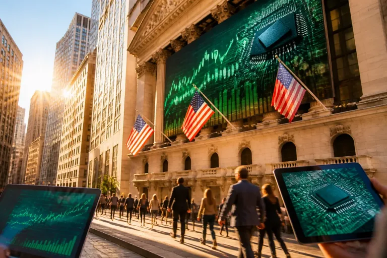 Wall Street repart à la hausse, les semi‑conducteurs soutiennent le rebond malgré les tensions au Moyen‑Orient