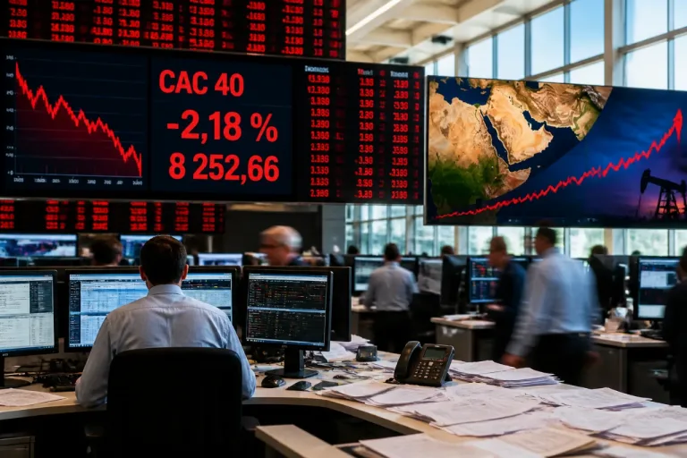Le CAC 40 plonge de 2,18% après la reprise des tensions entre Washington et Téhéran
