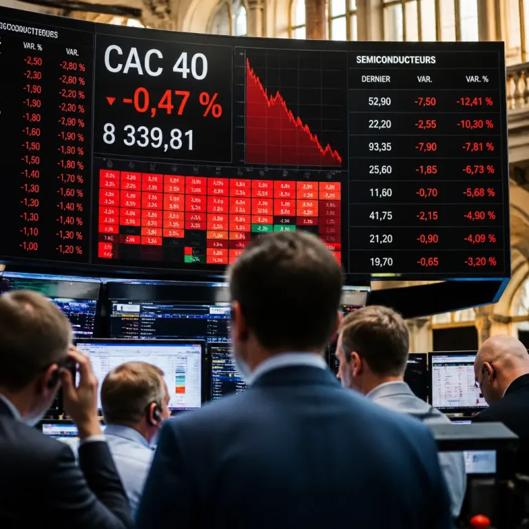 Le CAC 40 recule sous l'effet du repli des semi‑conducteurs et des tensions au Moyen‑Orient