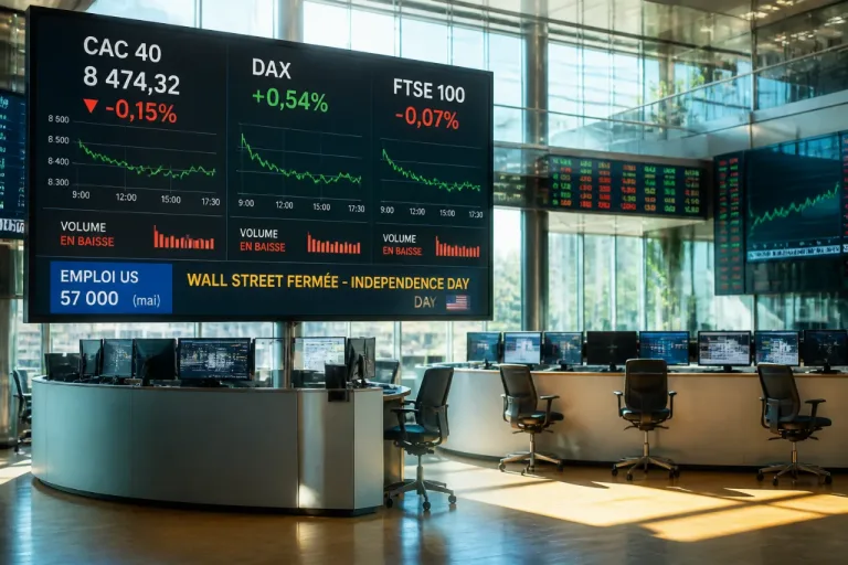 Marchés européens en ordre de marche prudent, Wall Street fermée après des emplois US en berne