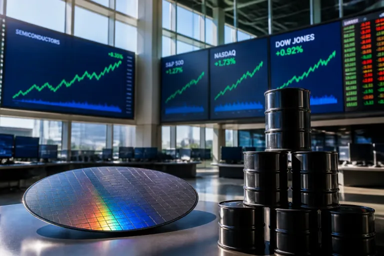 Wall Street soutenue par les semi‑conducteurs, le pétrole stable malgré une hausse de l'offre