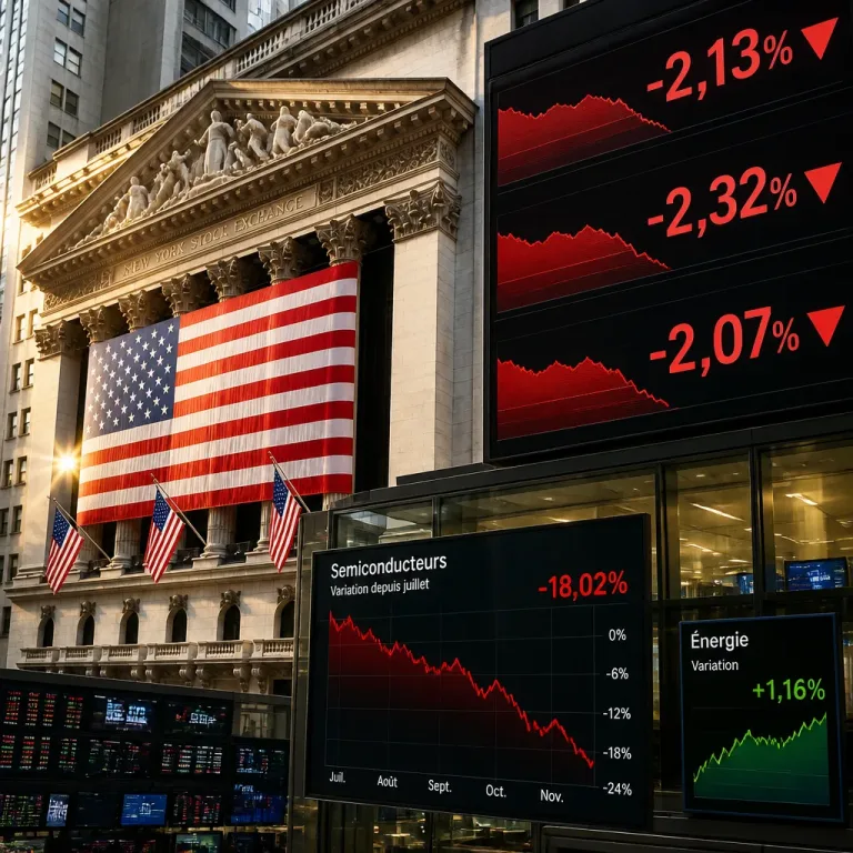 Wall Street recule : la correction des valeurs liées à l'IA pèse sur les indices