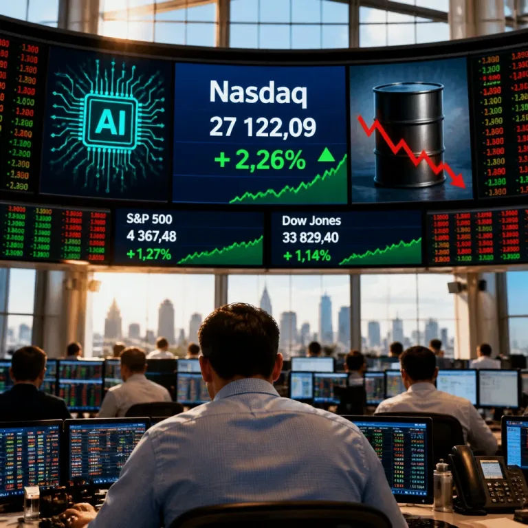 Le Nasdaq atteint un record, Wall Street grimpe soutenue par la baisse du pétrole et l'appétit pour l'IA