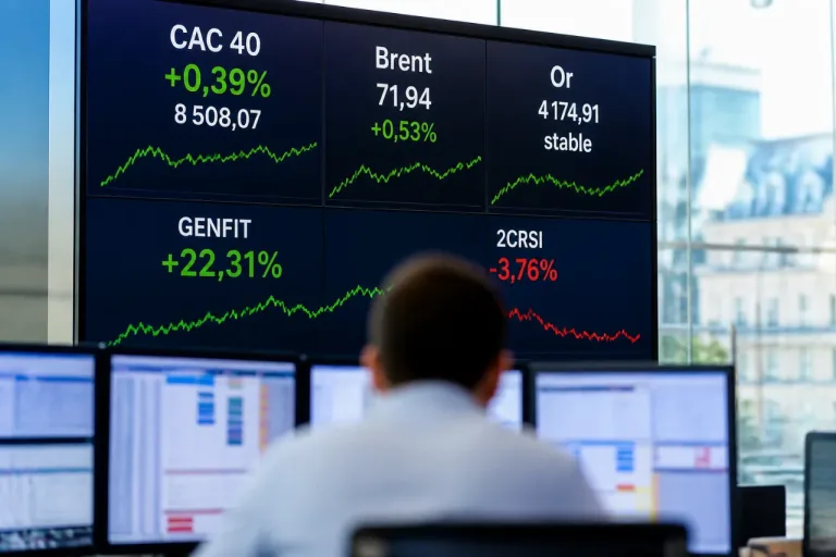 Le CAC 40 s’adjuge 0,39%, le Brent consolide à 71,94 et GENFIT flambe