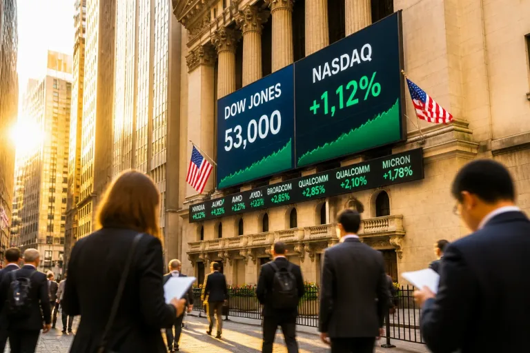 Wall Street repart à la hausse, les semi‑conducteurs propulsent le Nasdaq et le S&P 500