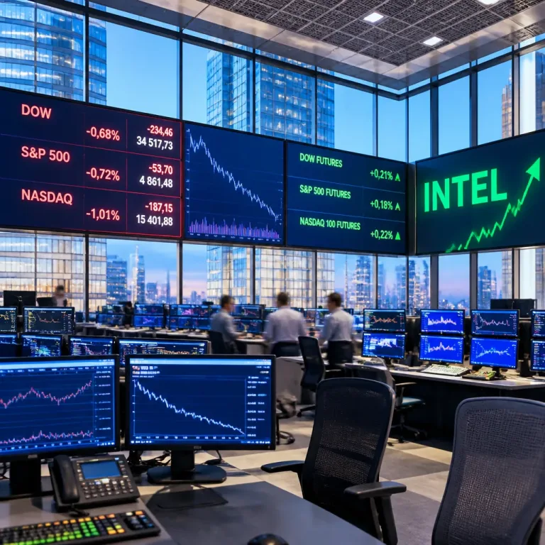 Wall Street : Intel rassure, pétrole en retrait — signes d'apaisement après une séance difficile
