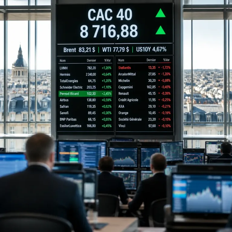CAC 40: Paris reste au-dessus des 8.700 points malgré la remontée du pétrole et l'attente des chiffres américains