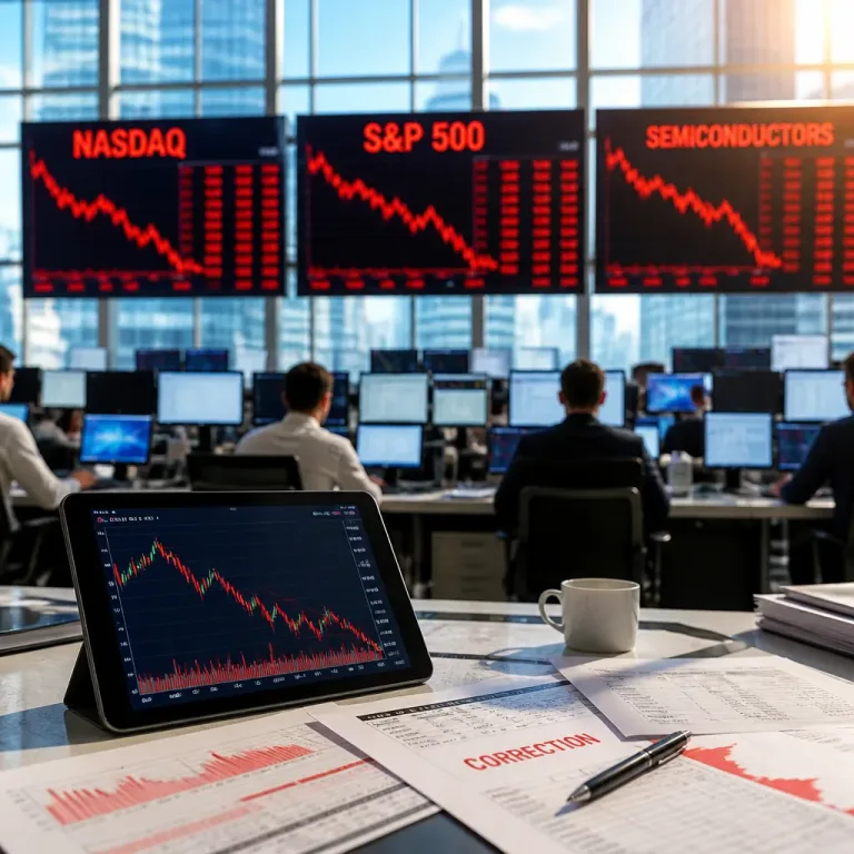 Wall Street recule après la chute des semi‑conducteurs, le Nasdaq et le S&P 500 en territoire négatif
