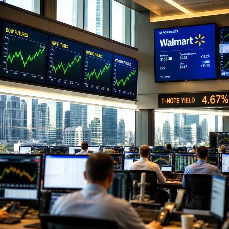 Wall Street hésite, le pétrole grimpe et Walmart au centre des regards