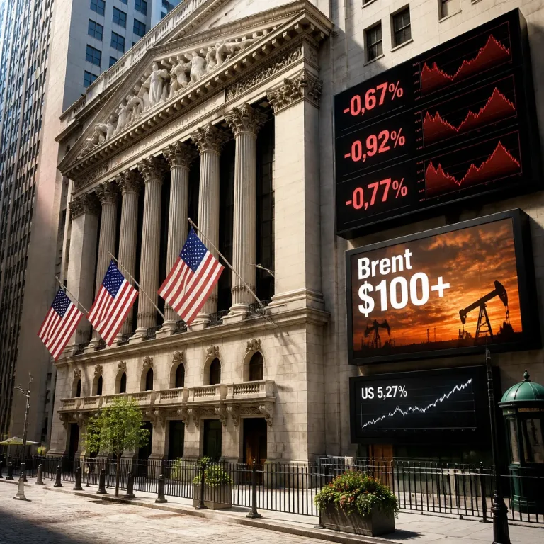 Wall Street recule : pétrole au‑dessus de 100$ et taux US à des plus hauts pèsent sur les indices