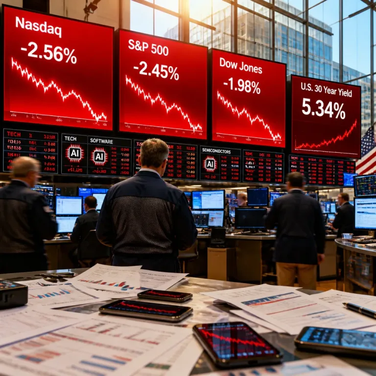 Wall Street recule : les taux longs pèsent, les valeurs liées à l'IA particulièrement touchées