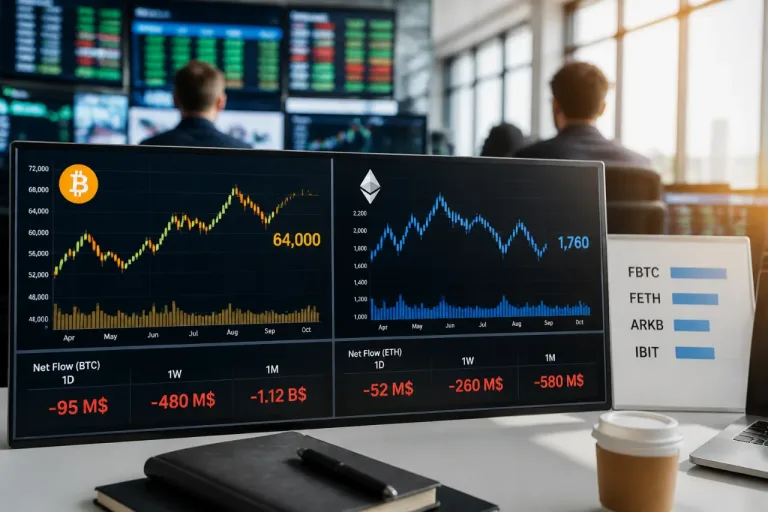 Les ETF spot Bitcoin et Ether subissent des sorties nettes, Fidelity et BlackRock en première ligne
