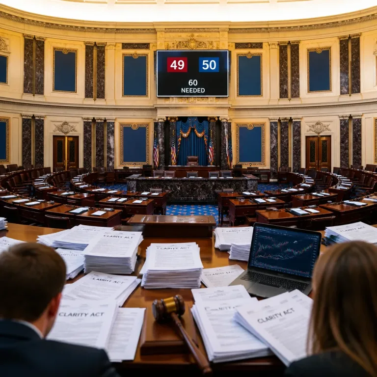 Le Sénat rejette le CLARITY Act, l’encadrement fédéral des cryptos laissé en suspens