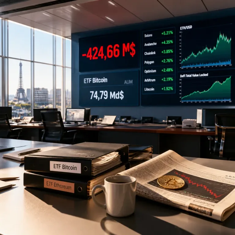 Les ETF Bitcoin subissent 424,66 M$ de sorties en 24h, les altcoins en profitent
