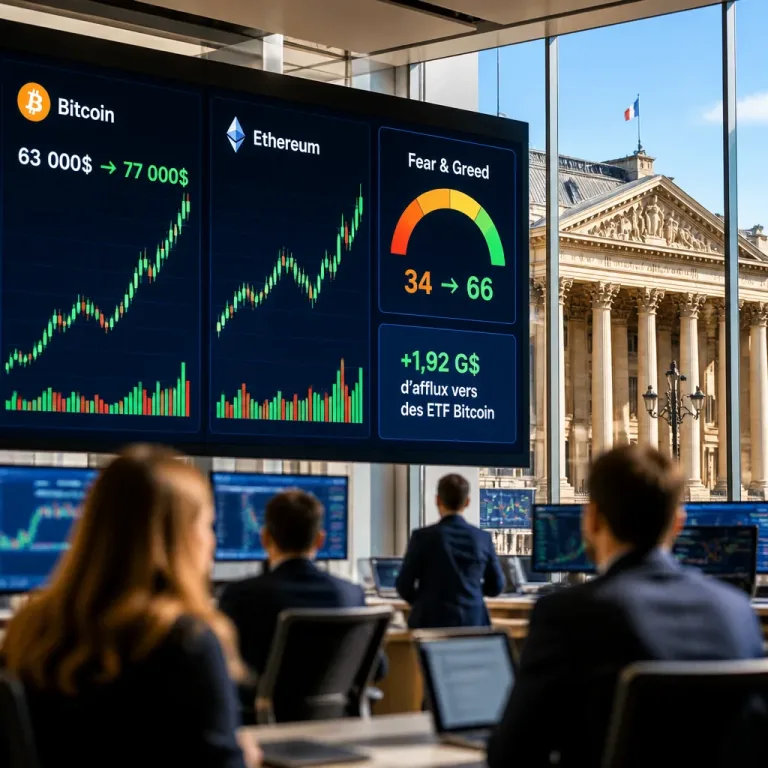 Bitcoin bondit de 22 % en une semaine — l'avidité revient, presque 2 milliards $ vers les ETF