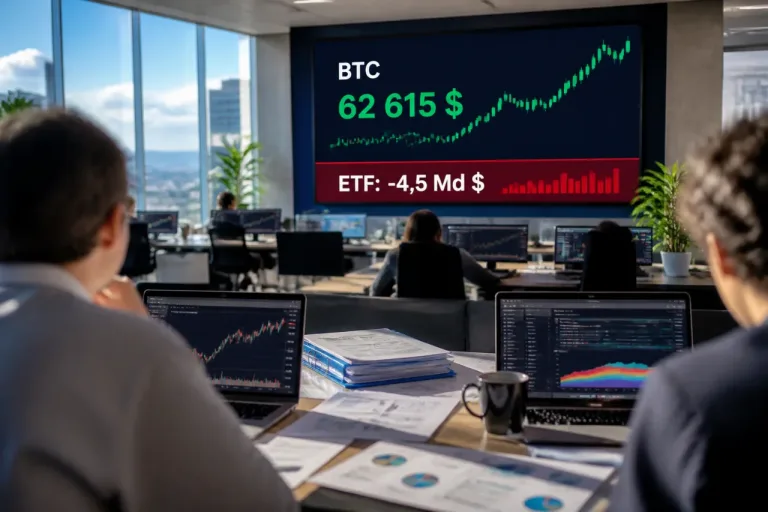 Le Bitcoin rebondit à 62 615 $ alors que les ETF enregistrent de massives sorties mensuelles
