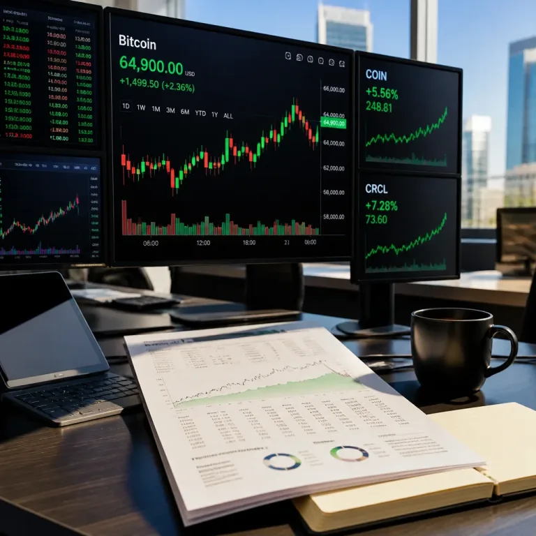 Coinbase et Circle profitent d'un moindre pessimisme des analystes, Bitcoin reste sous les 65 000 $