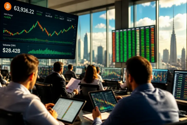 Le Bitcoin remonte près de 64 000 $ : liquidations et action asiatique dynamisent le marché