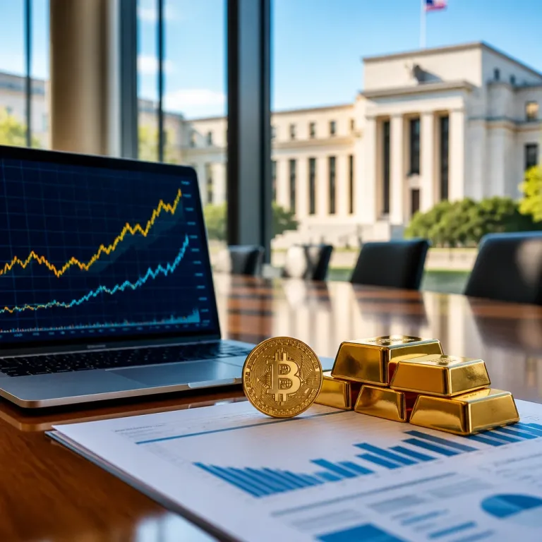 Bitcoin et l’or grimpent après une Fed divisée (vote 9–3) et maintien des taux