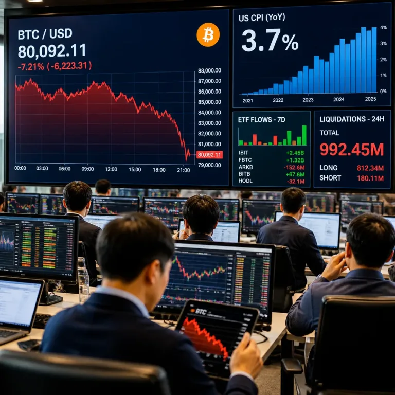 Bitcoin plonge vers 80 000 $ après un CPI supérieur aux attentes, les whales sous pression