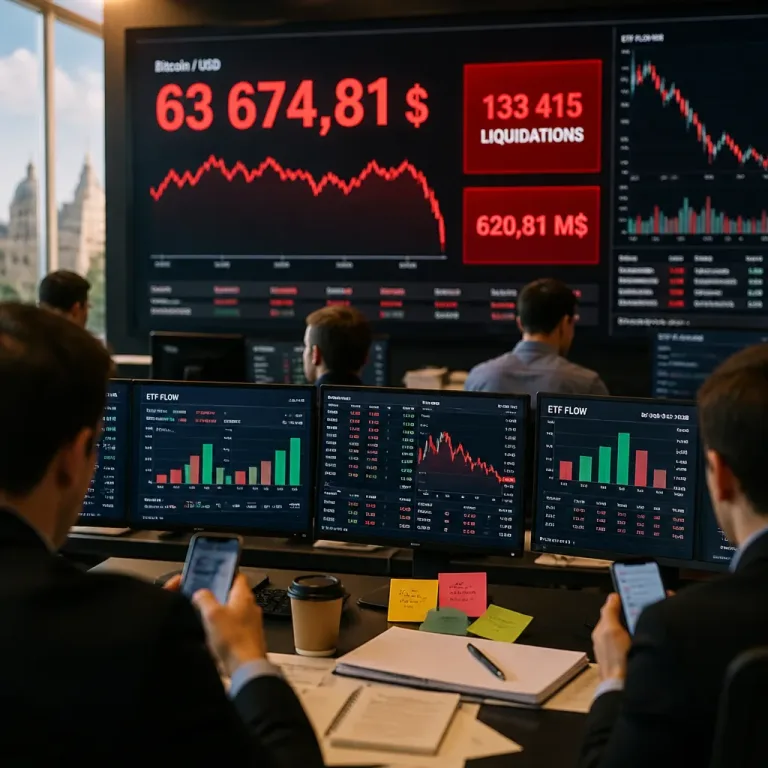 Le Bitcoin repasse sous 64 000 $ : 133 415 traders liquidés pour 620,8 M$ avant la décision de la Fed
