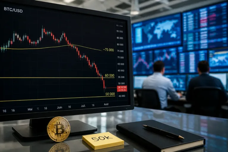 Bitcoin : le marché conserve la trajectoire baissière, un retour possible vers 50 000 dollars