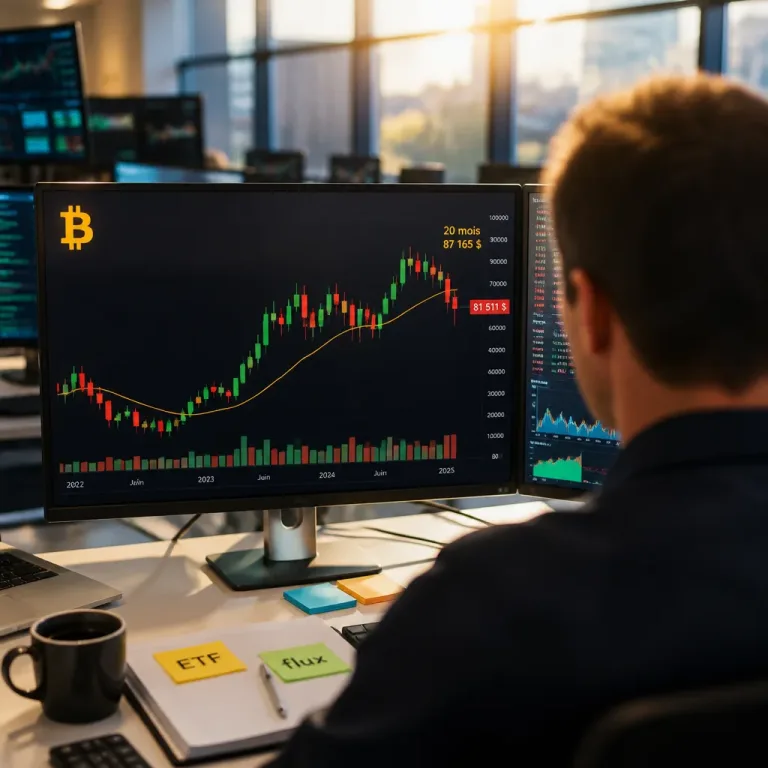 Le bitcoin bute sur la moyenne mobile à 20 mois : 87 165 $ au cœur du scénario haussier