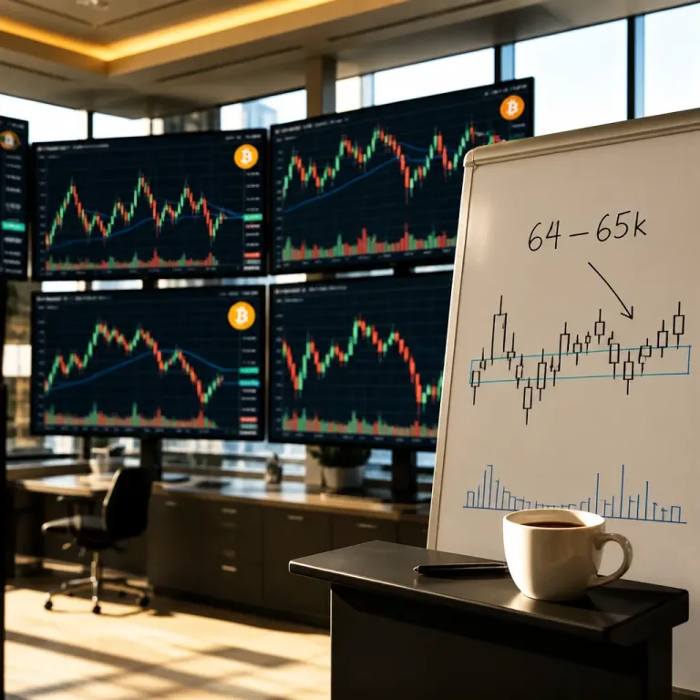 Le Bitcoin bute sur 64 000 $ après un bref passage au‑dessus de 65 000 $