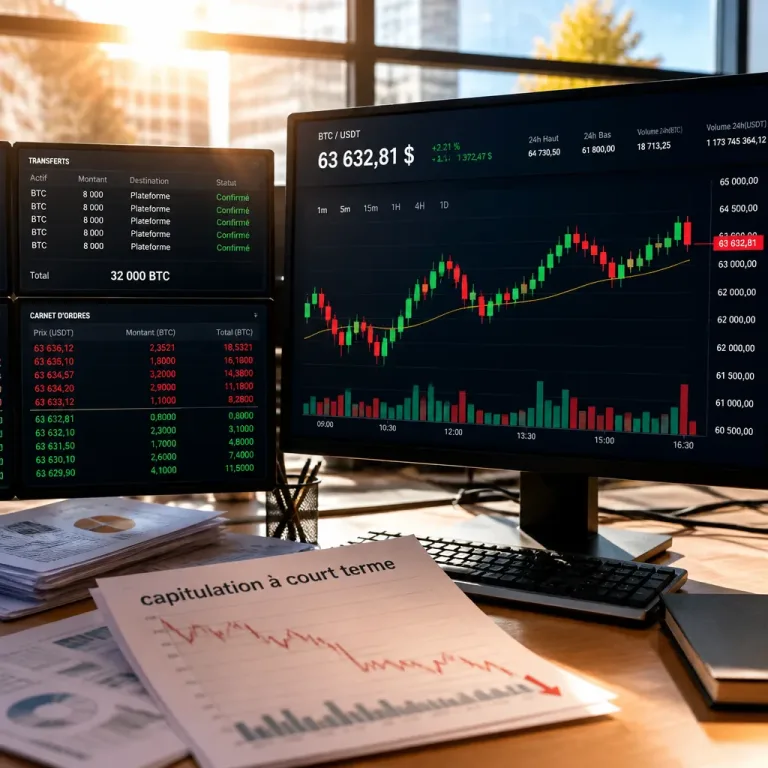 Le Bitcoin stagne autour de 63 600 $ tandis qu’une capitulation de court terme pèse sur le marché