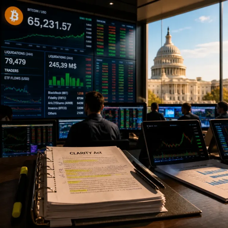 Bitcoin dépasse 65 000 $ après l'adoption du CLARITY Act en commission au Sénat américain