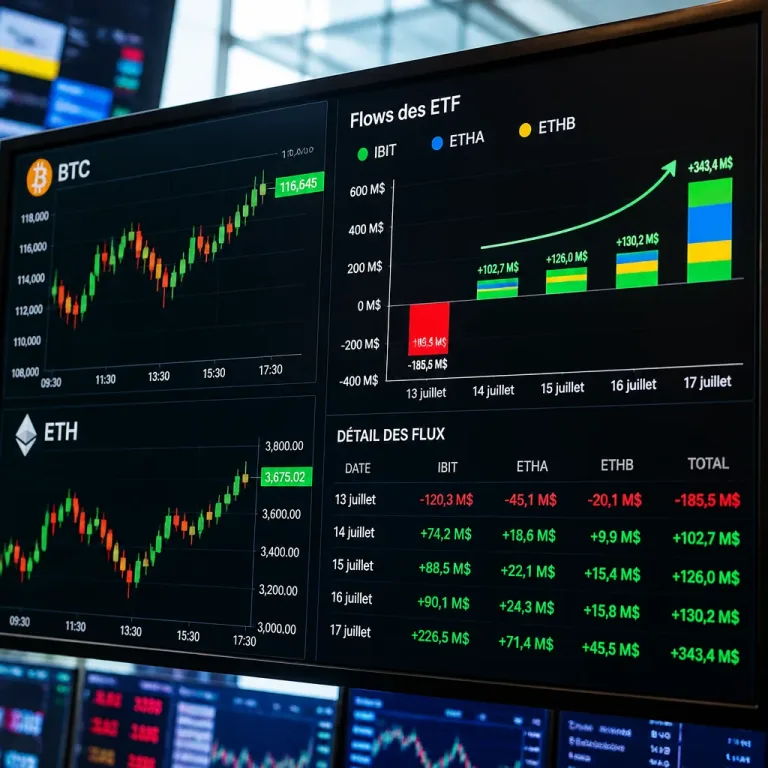 BlackRock capte 343 M$ en cinq jours sur ses ETF Bitcoin et Ethereum